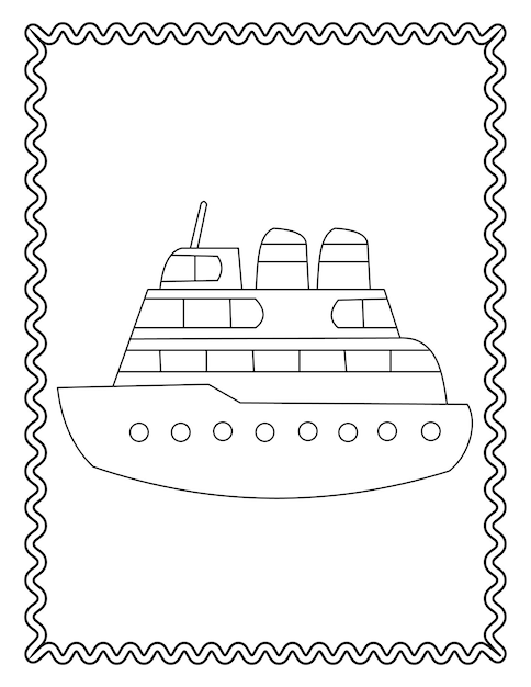 Vector de barco de dibujo a mano