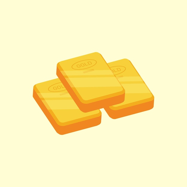 Vector de barra de oro isométrico para diseño web aislado en fondo blanco Ilustración de oro brillante
