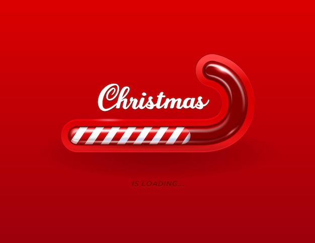 vector de barra de progreso de bastón de caramelo de carga de navidad