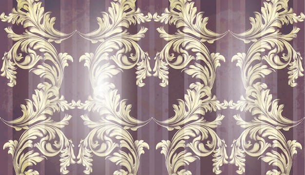 Vector vector barroco ornamento de oro de fondo. texturas de tela suave decoración vintage