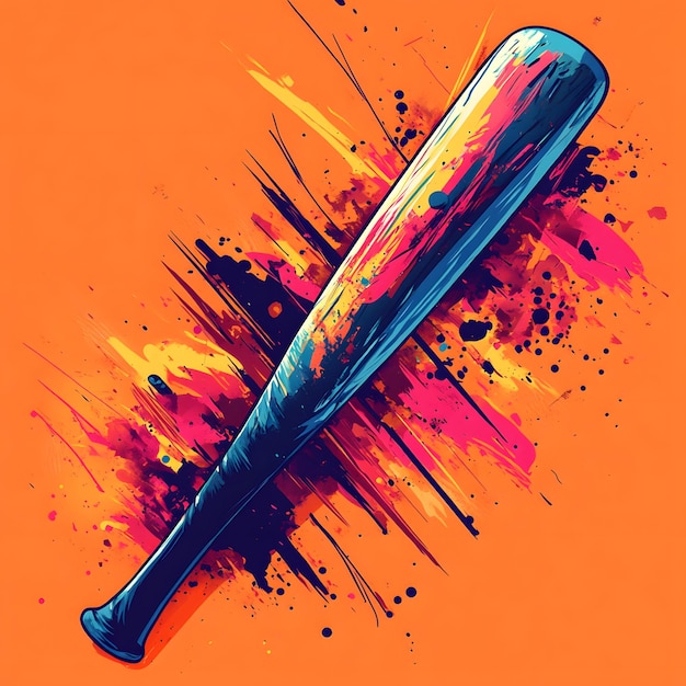 Vector de bate de béisbol con formas abstractas y estilo urbano dinámico