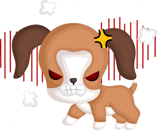 Un vector de un beagle enojado