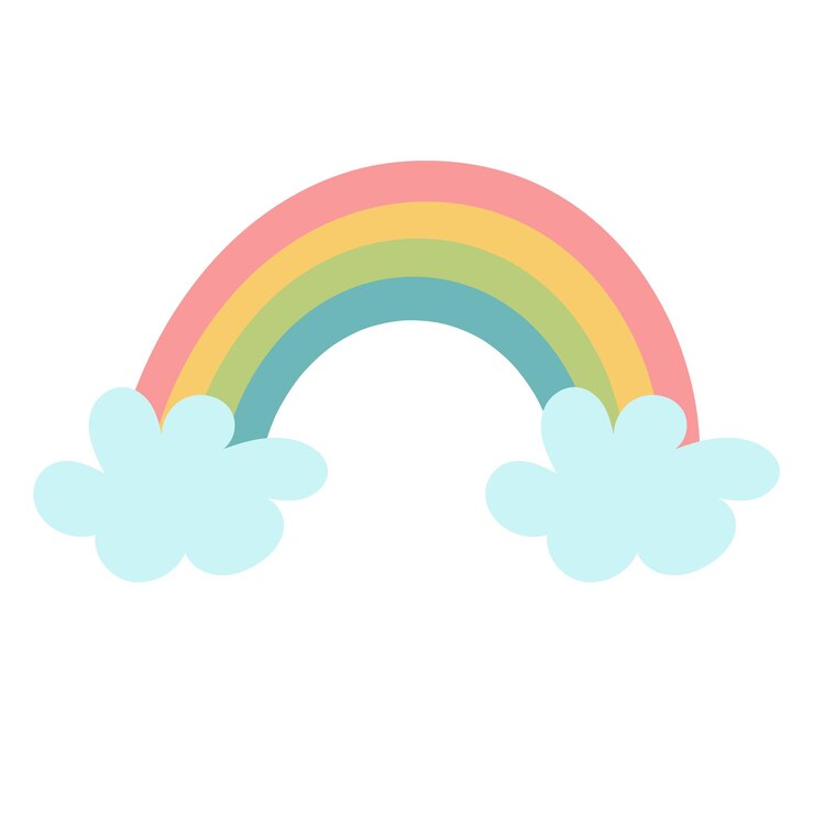 Vector bebé arco iris ilustración dibujado a mano vivero moderno arco iris