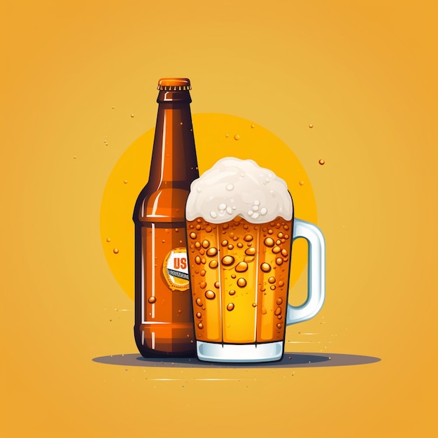 vector bebida alcohol bar cerveza lager ilustración vidrio pub bebida taza cervecería botella