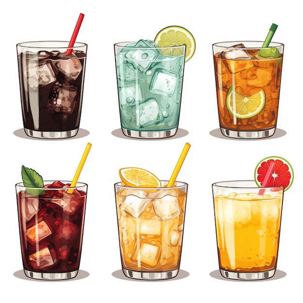 Vector bebida bebida soda ilustración fresco aislado diseño icono botella jugo gla