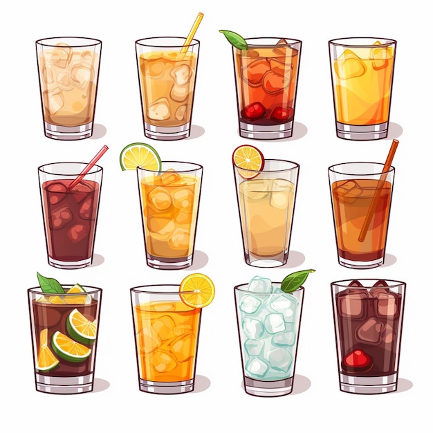Vector bebida bebida soda ilustración fresco aislado diseño icono botella jugo gla