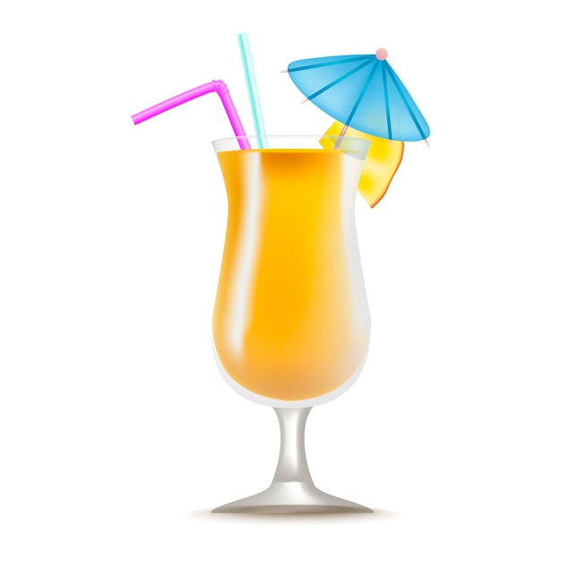 Vector de bebida de fiesta de bebida de cóctel 3d detallado realista