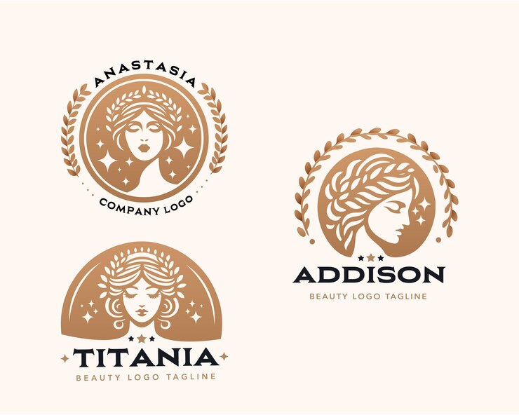 Vector belleza mujer elegante diseño de logotipo de salón para empresa