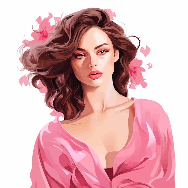 Vector vector de belleza en ropa rosa