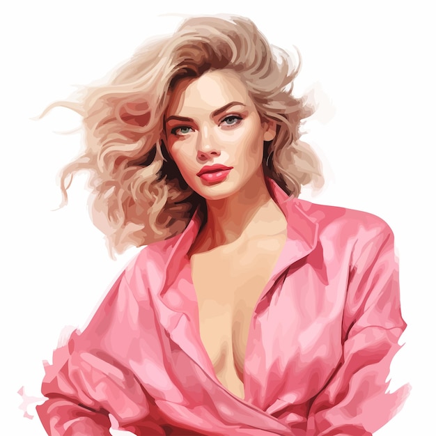 Vector de belleza en ropa rosa