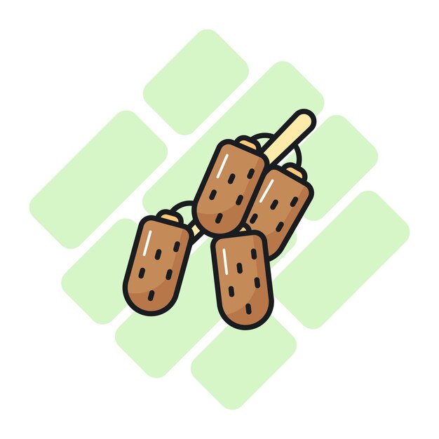 Vector bien diseñado de dátiles en estilo moderno frutas secas árabes