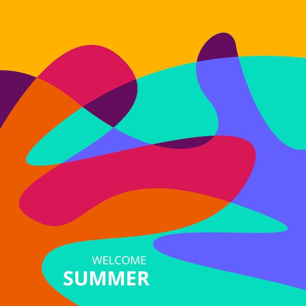 Vector de bienvenida al verano Fondo líquido colorido