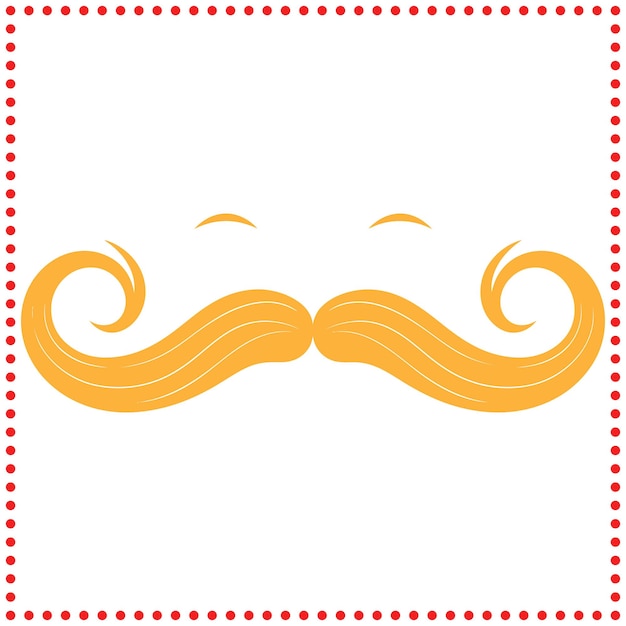 Vector de bigote rizado hipster ideal para proyectos vintage