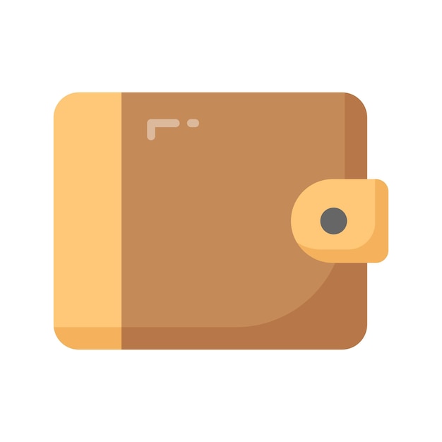 Vector de billetera de efectivo icono de billetera con moneda en estilo editable
