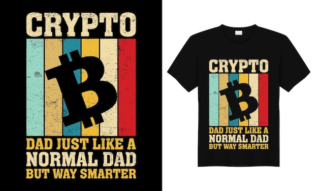 Vector bitcoin criptomoneda diseño de camiseta de moda vintage