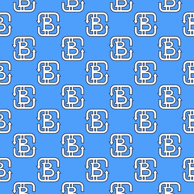 Vector de Bitcoin descentralizado patrón sin costuras de color de la moneda criptográfica