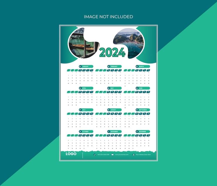 Vector vector blanco y azul 2024 diseño del calendario inglés organizar evento o tarea vector