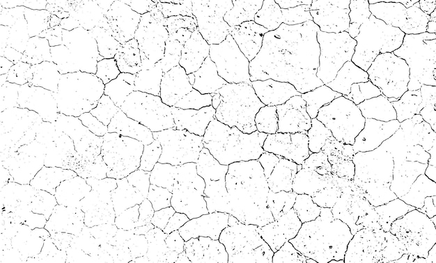 Vector un vector blanco y negro de concreto agrietado textura grunge efecto roto vector efecto grunge