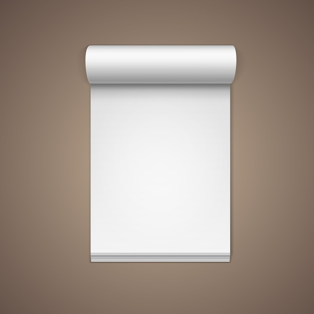 Vector blanco papel en blanco nota cuaderno bloc de notas página aislado en