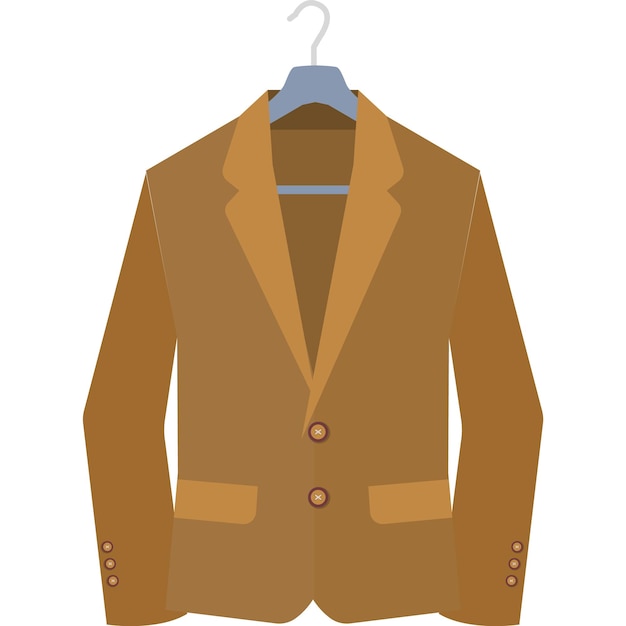 Vector de blazer de moda Ícono de prenda de vestir chaqueta o abrigo textil corporativo uniforme de ropa de exterior traje formal elegante de negocios aislado sobre un fondo blanco