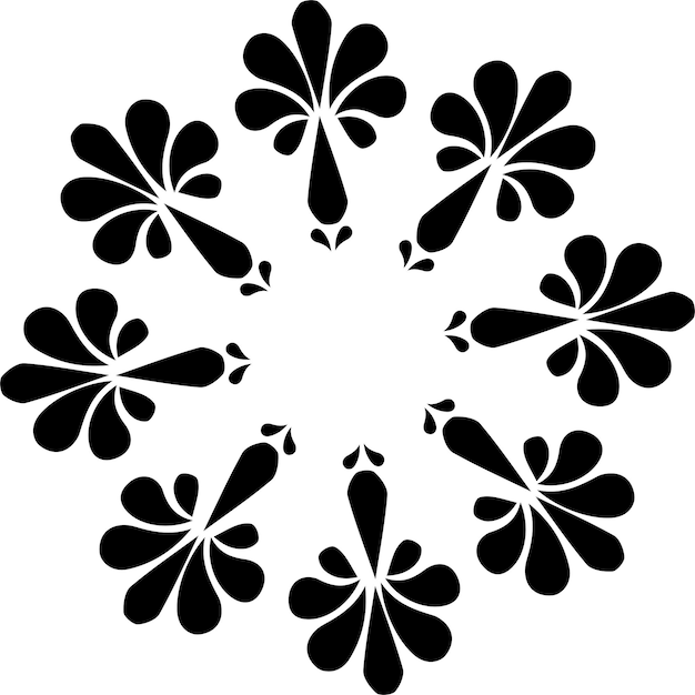 vector bleck rellamada floral petten mandala vector hojas negras mandala