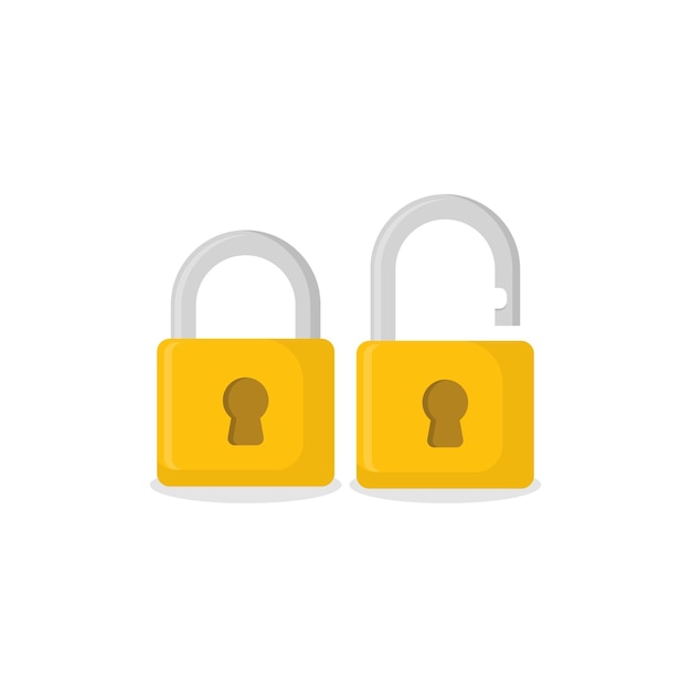 Vector de bloqueo en estilo de diseño plano
