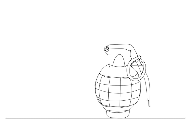 Vector de boceto de línea continua de dibujo de granada