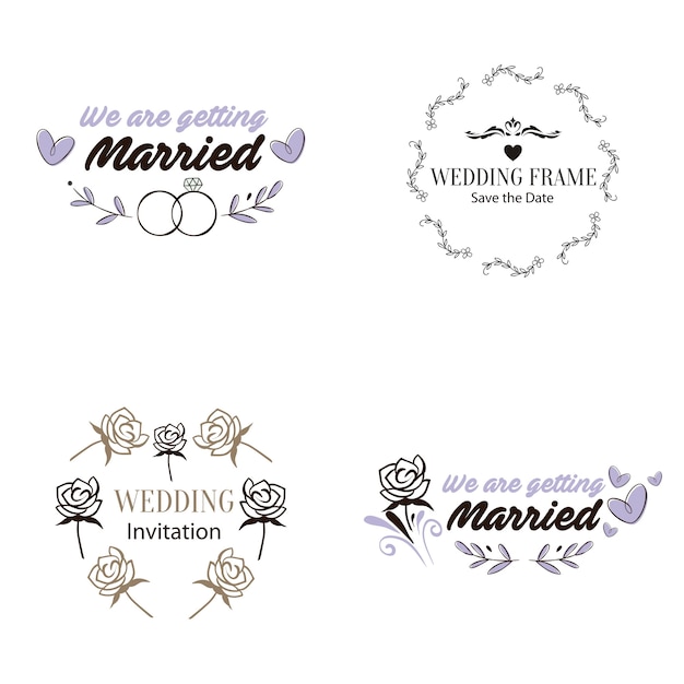 vector de boda vintage