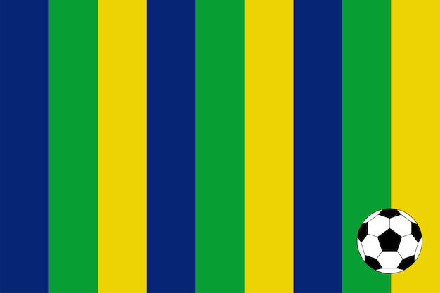 Vector de bola de fondo con rayas amarillas, azules y verdes. adecuado para usar en la copa de fútbol de diseño.