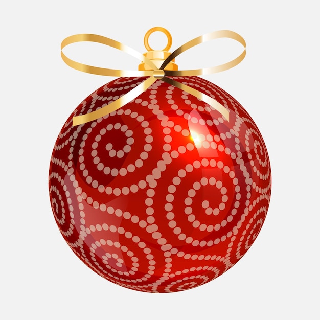 Vector de bola de navidad roja volumétrica1