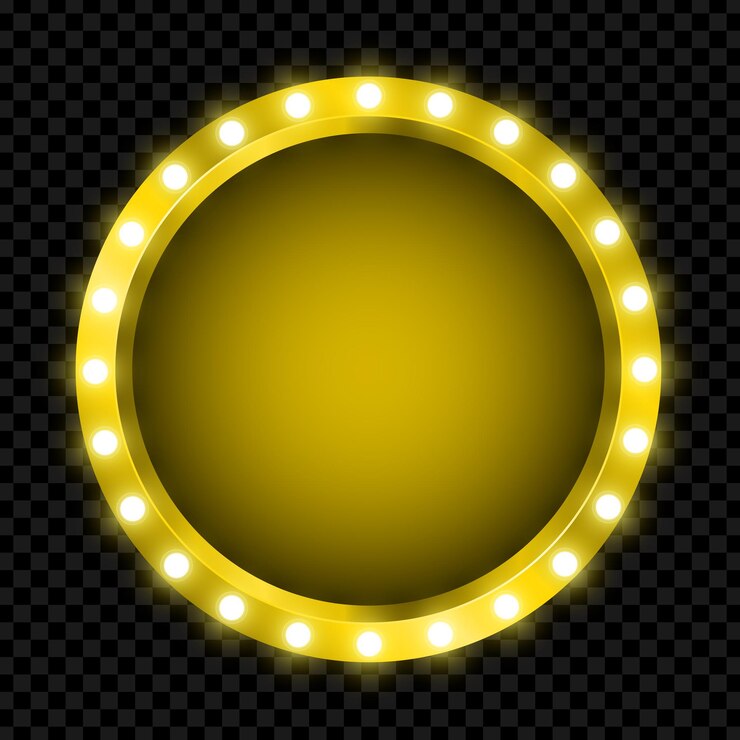 Vector vector de las bombillas de luz de neón vintage de brillo de círculo de marco de vector
