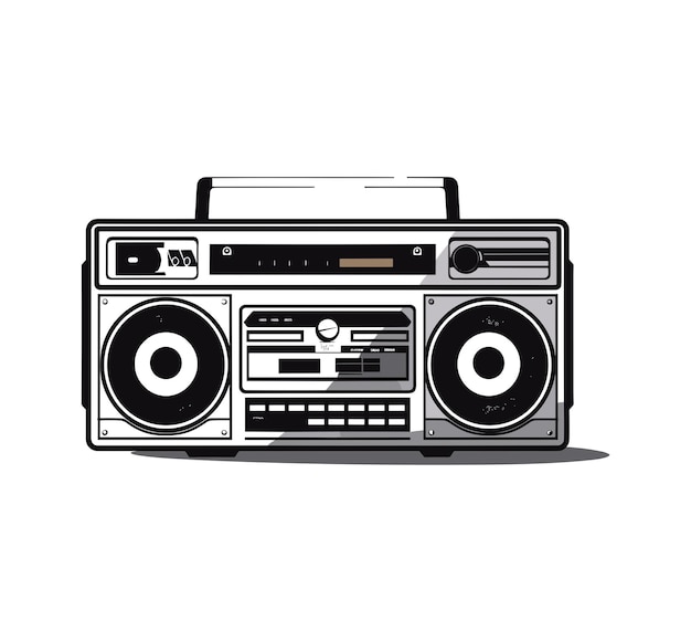 Vector vector de boombox clásico para los entusiastas de la música hip-hop de la vieja escuela