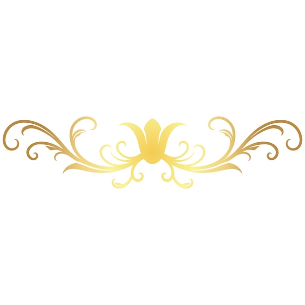 Vector vector de borde de adorno floral dorado
