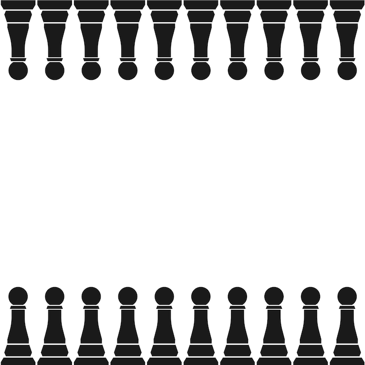 Vector vector de borde de ajedrez silueta negra con ajedrez vector 10 eps