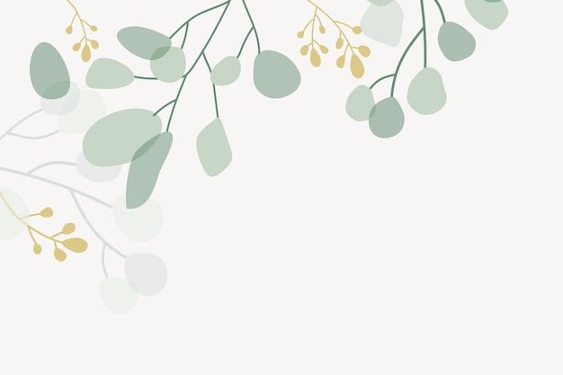 Vector de borde de la hoja de fondo botánico beige
