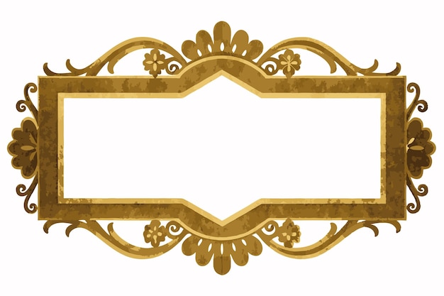 Vector de borde de invitación en blanco dorado