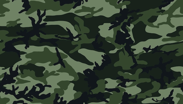 Vector bosque camuflaje fondo de moda ejército ropa militar diseño de patrón de repetición