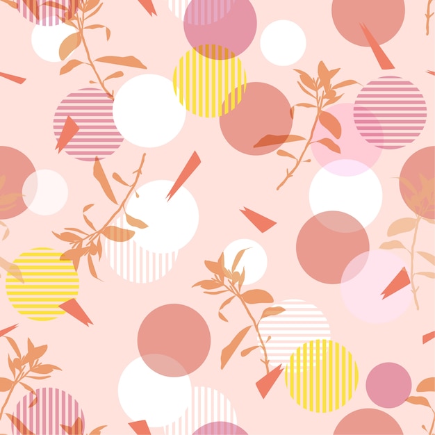 Vector botanic silhouette floral seamless pattern 