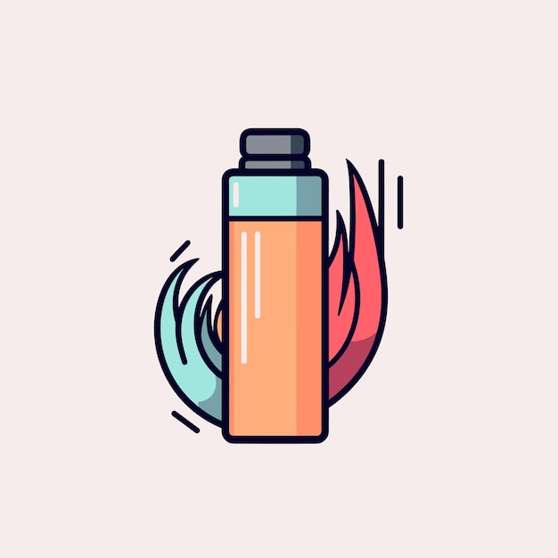 Vector de una botella en llamas con diseño de icono vectorial