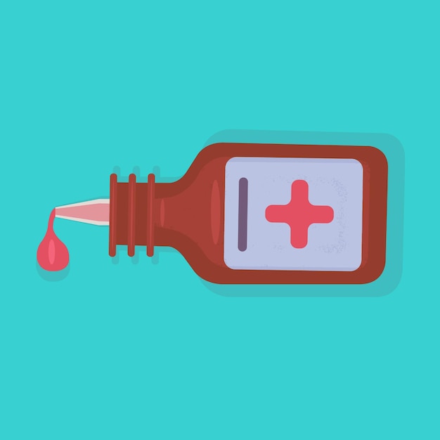 Vector de la botella de medicamentos para la salud