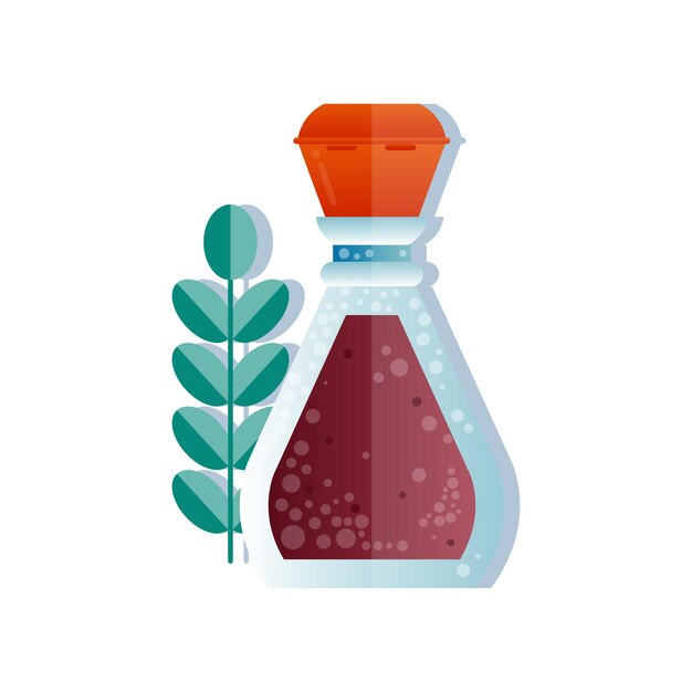 Vector de botella de salsa de soja ilustración aislada sobre fondo blanco