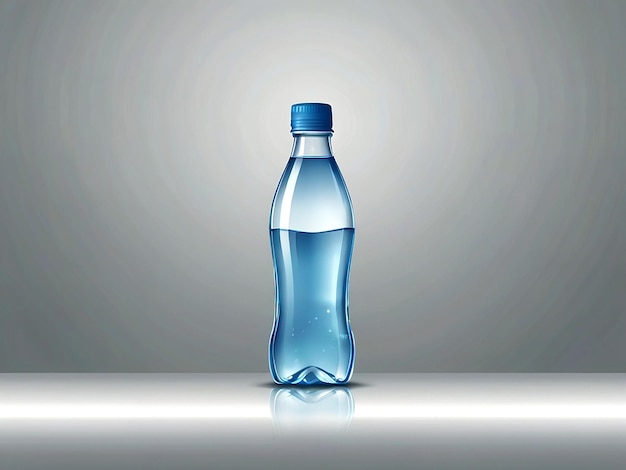 Vector botella transparente de agua aislada