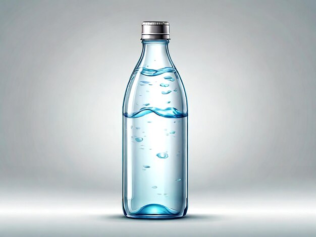 Vector botella transparente de agua aislada