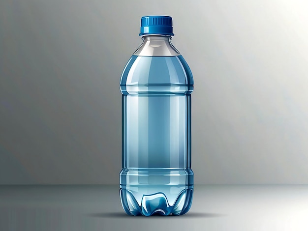 Vector botella transparente de agua aislada