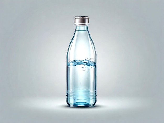 Vector botella transparente de agua aislada