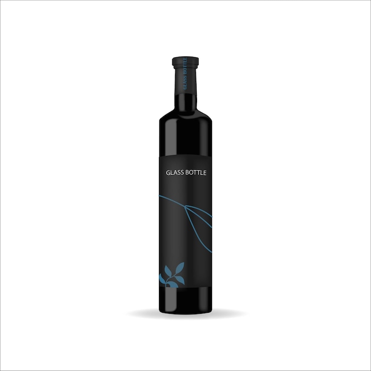 vector de botella de vino de botella de vidrio realista