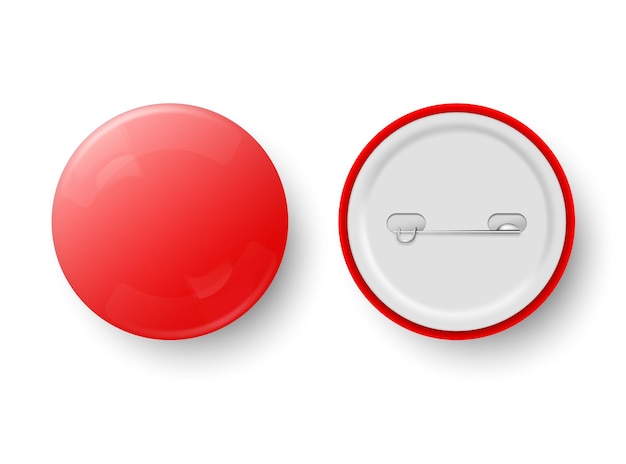 Vector de botón de alfiler rojo Conjunto de botones de alfiler Colección de botóns de alfiler realistas