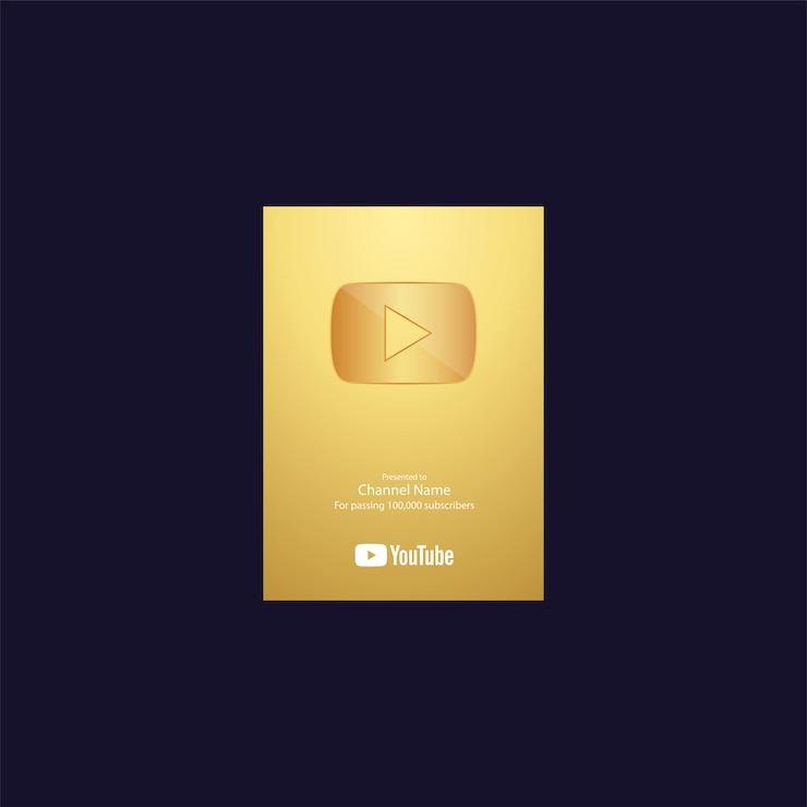 vector de botón de reproducción de youtube de oro