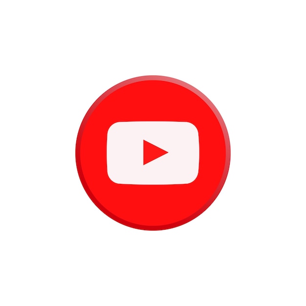 Vector de botones redondos del logotipo de YouTube