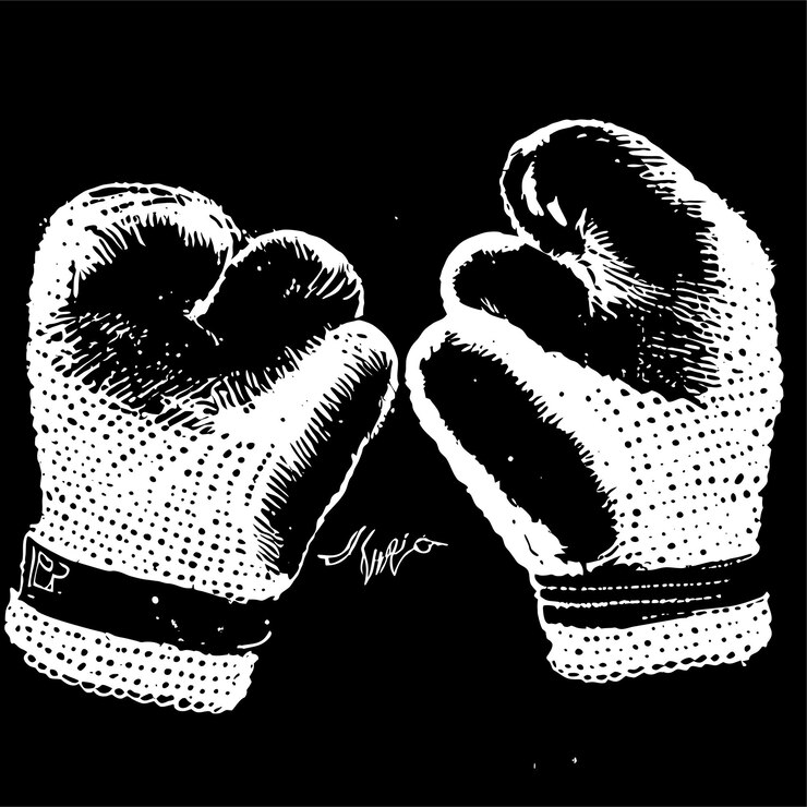 Vector vector, boxeo, mascota, deporte, logotipo, diseño, guante de boxeo